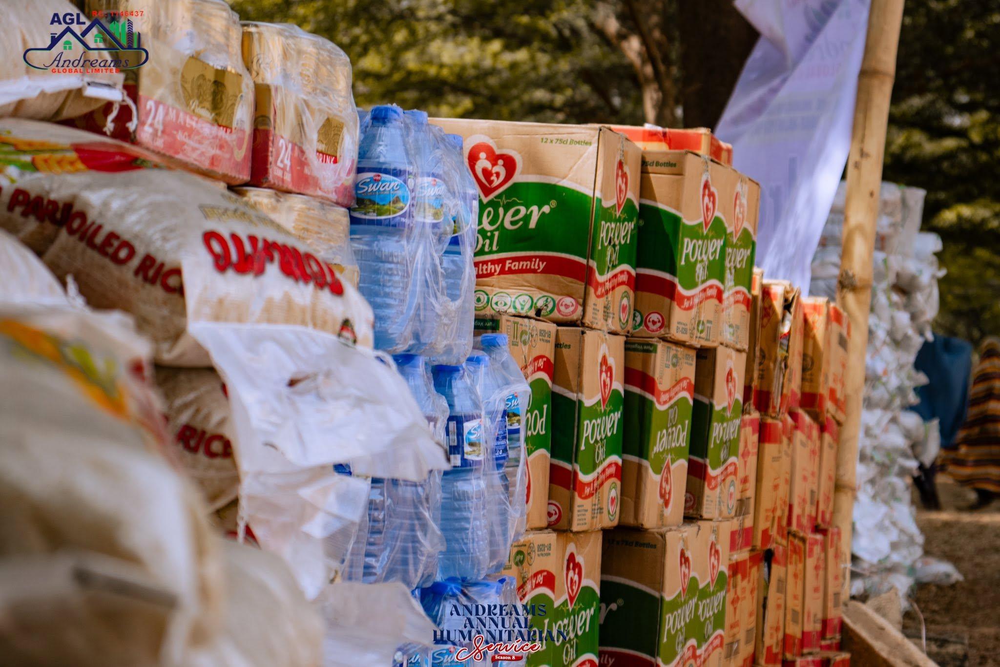 Food supplies ready for distribution