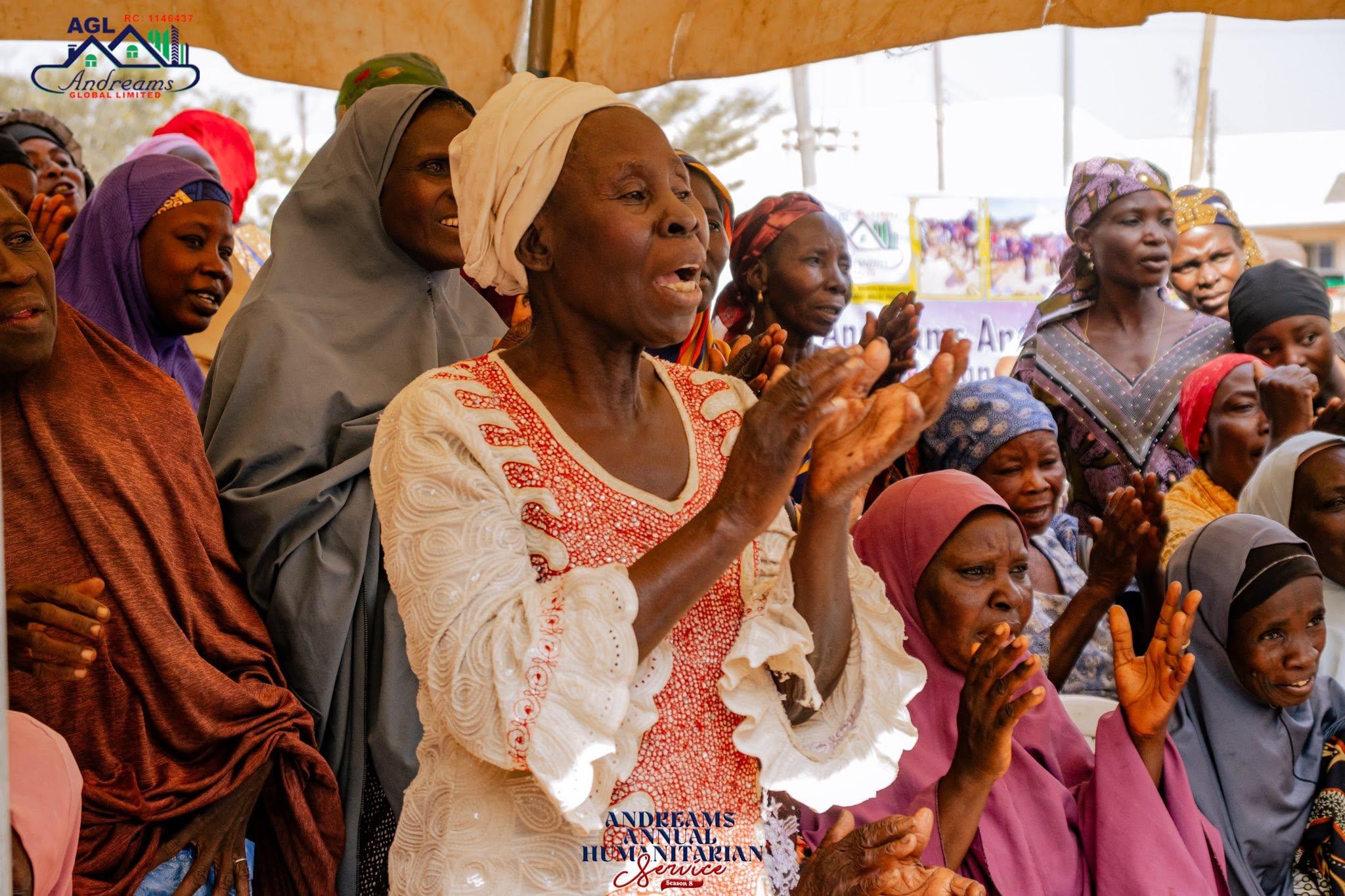 Beneficiaries celebrating at the widows empowerment programme