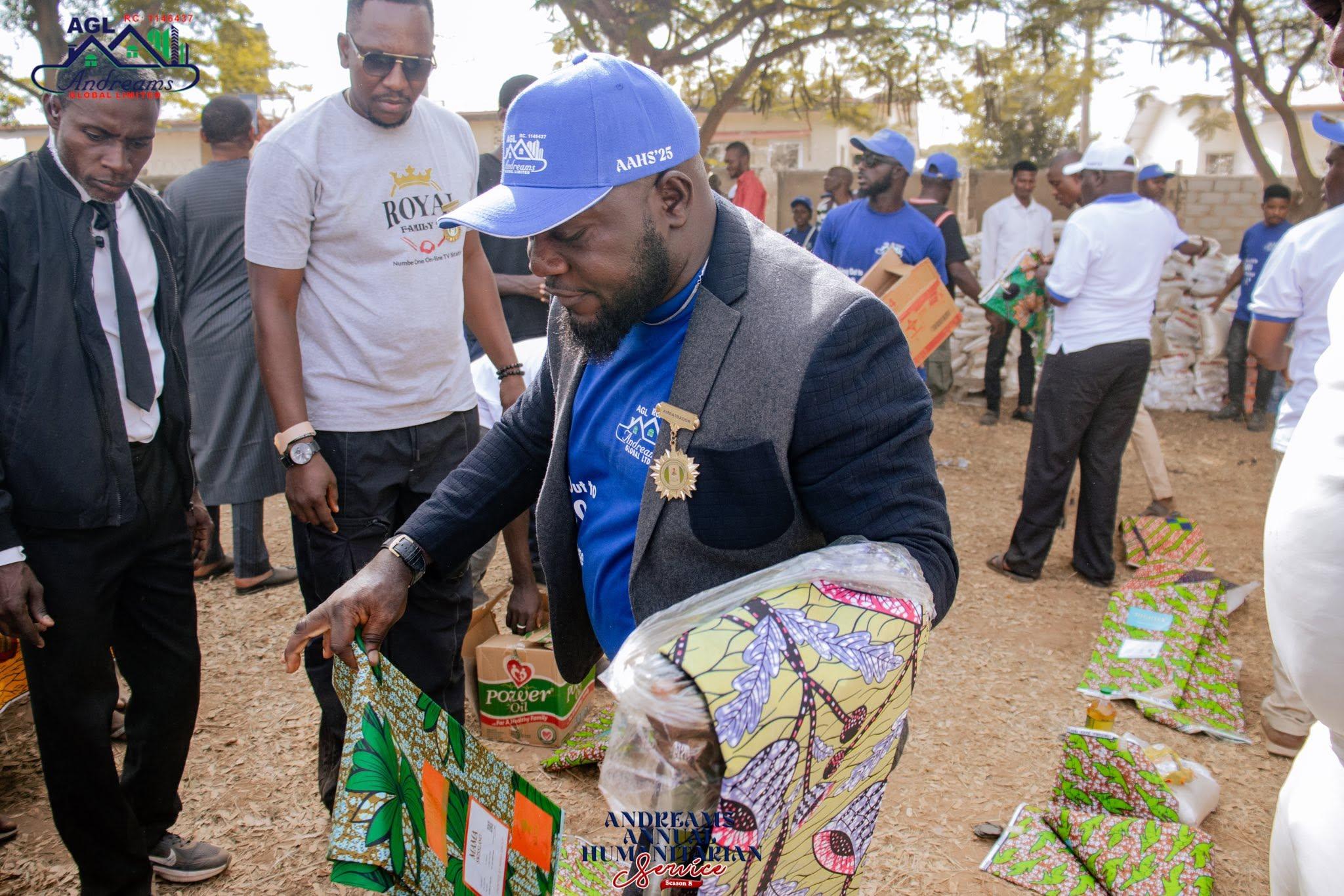 Relief packages being handed out